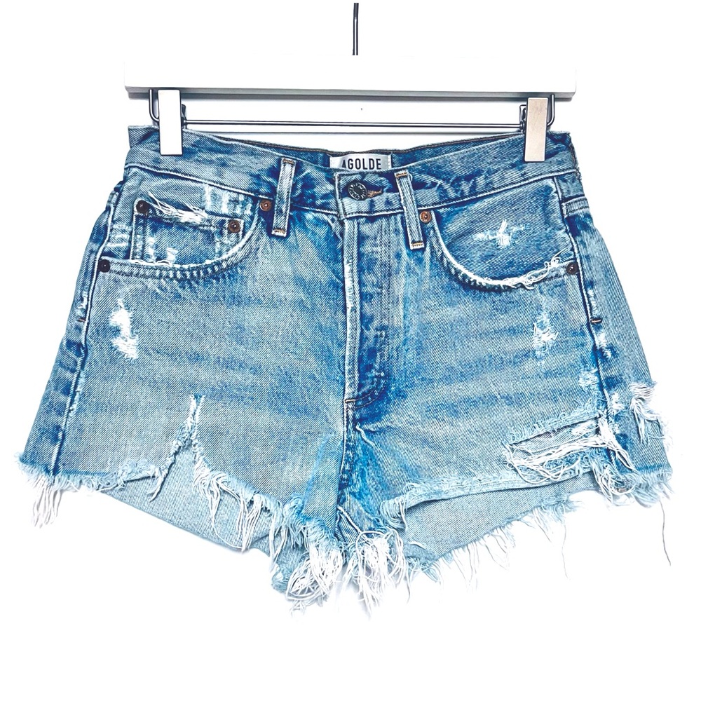Agolde Revolve Parker Vintage Cut Off Short Button Fly Festival Boho Beach SZ 25